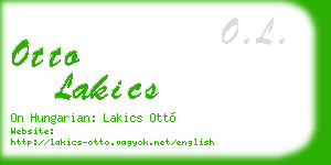 otto lakics business card